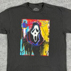 Ghost Face T-Shirt Mens XL Black Scream Halloween Graphic Horror Tee Cotton
